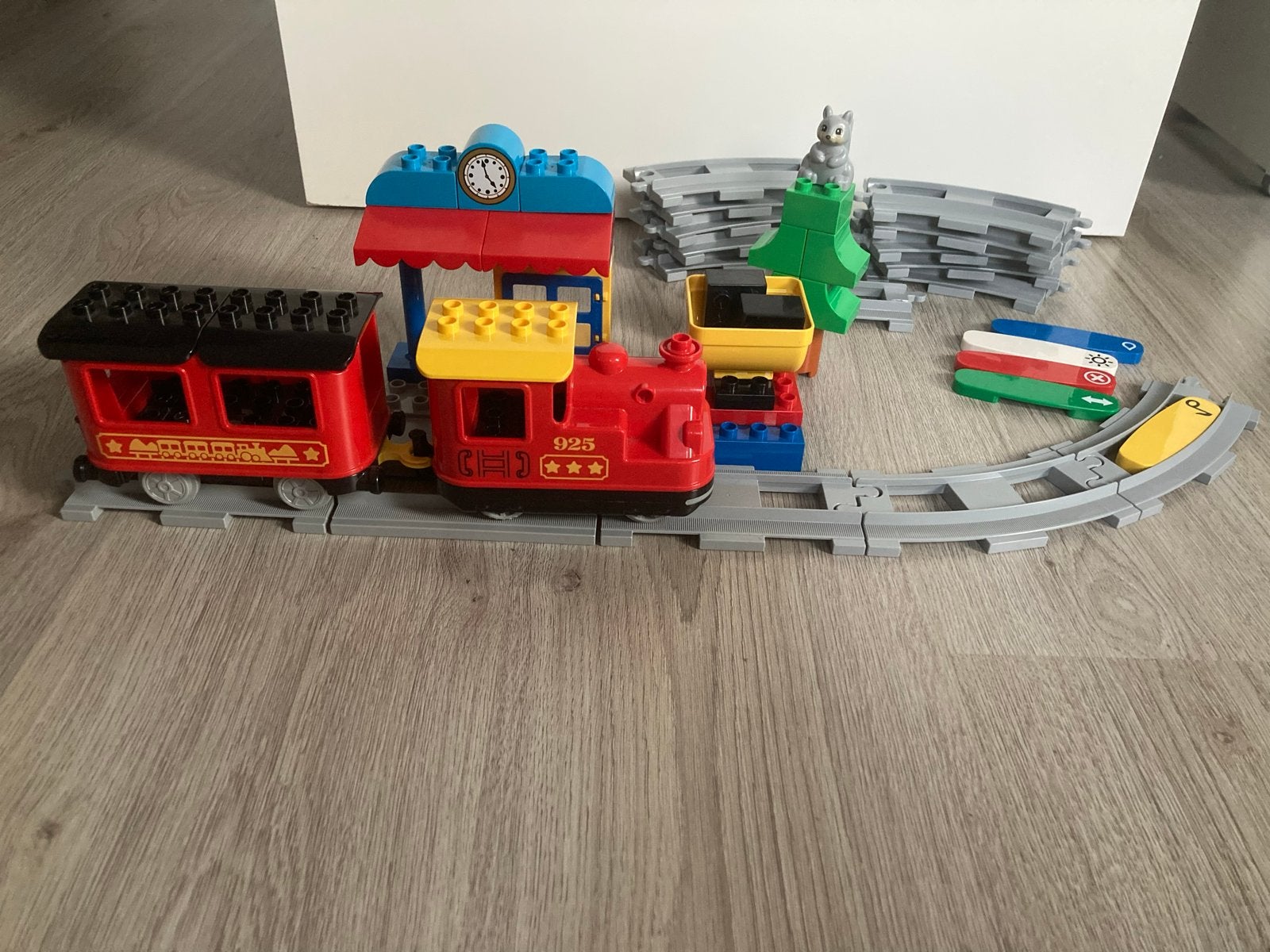 Lego Duplo Trein met station en rails, Ophalen, Gebruikt, Duplo, Inclusief accessoires