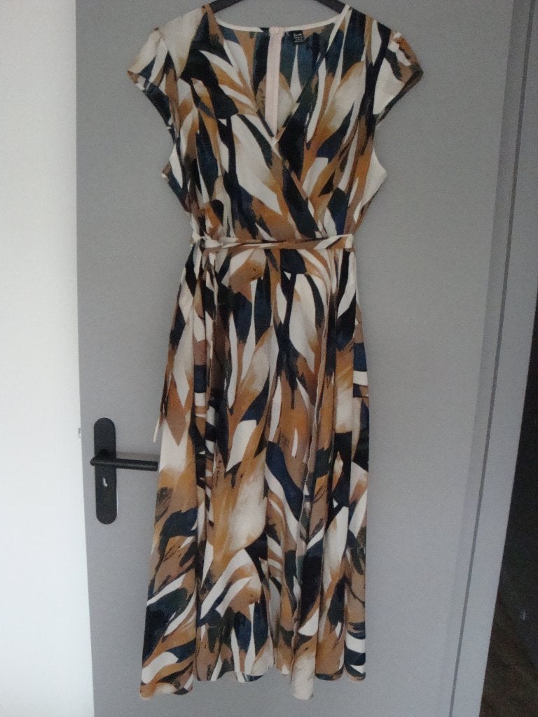 Lange zomer jurk in bruin tinten. Maat XL., Kleding | Dames, Bruin, Maat 46/48 (XL) of groter, Ophalen of Verzenden, Zo goed als nieuw
