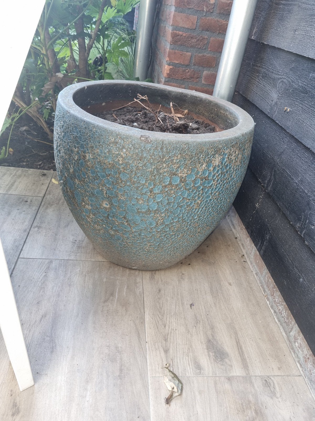 Zware Kwaliteit Blauwe Bloempot, Ophalen, Gebruikt, 40 cm of meer, Rond