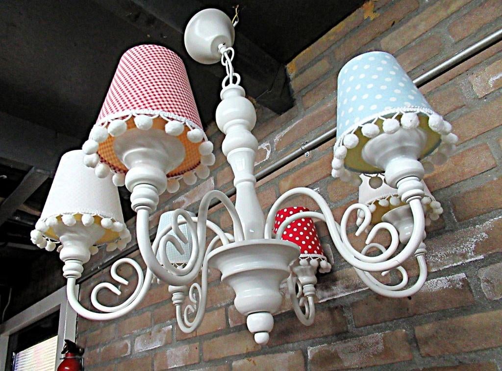 6-armige Hanglamp voor bijv.de kinderkamer..Erg mooi..KOOPJE, Ophalen, Zo goed als nieuw, Lamp