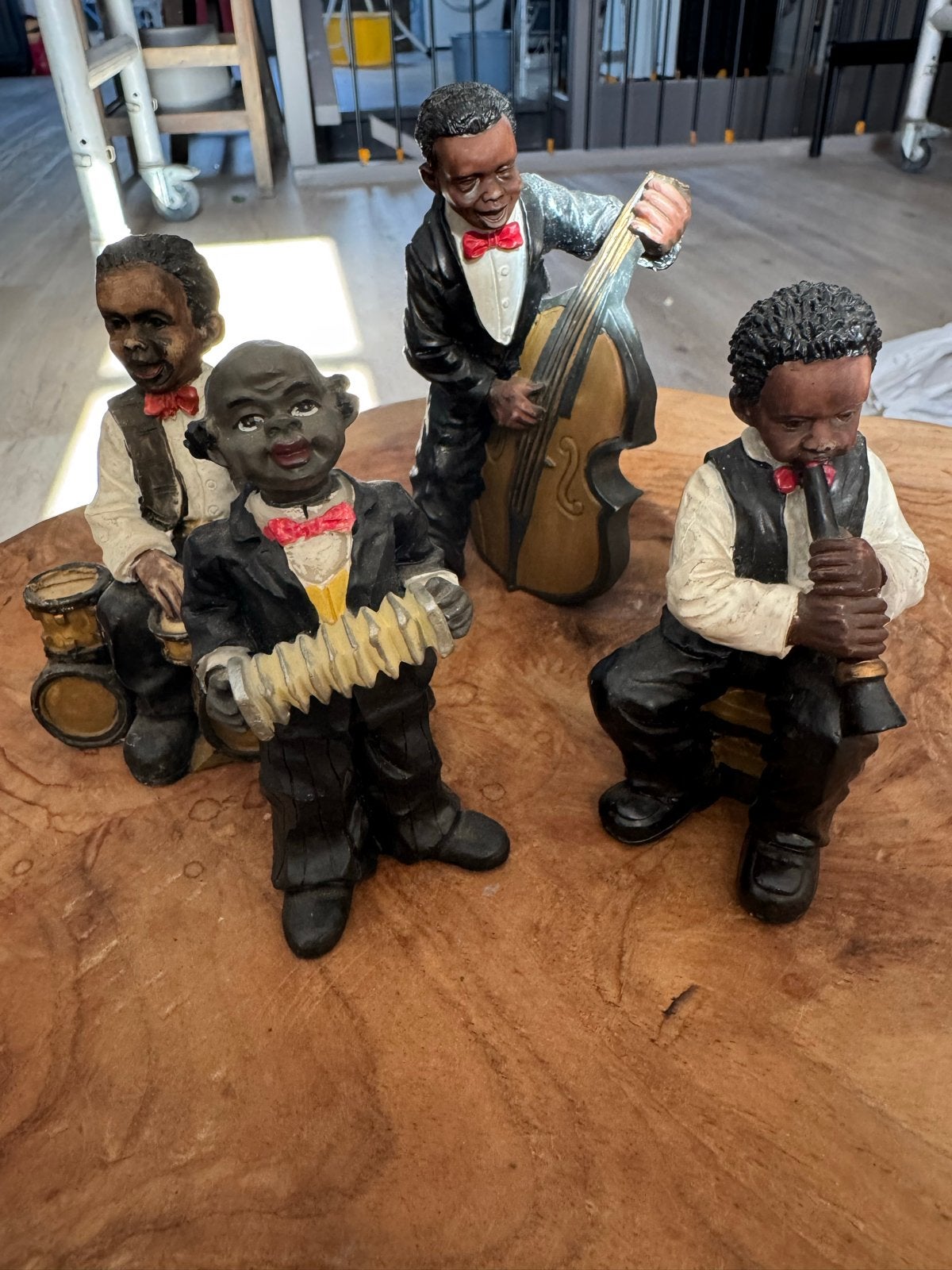 4-koppige Jazzband Beeldjes - 10 cm hoog, Ophalen of Verzenden, Gebruikt, Mens