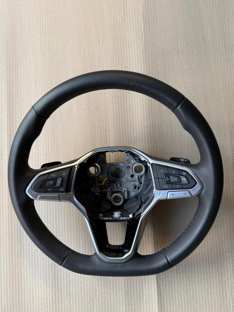 Leren stuur incl stuurbediening en flippers Vw Tiguan, Auto-onderdelen, Besturing, Ophalen of Verzenden, Nieuw, Volkswagen