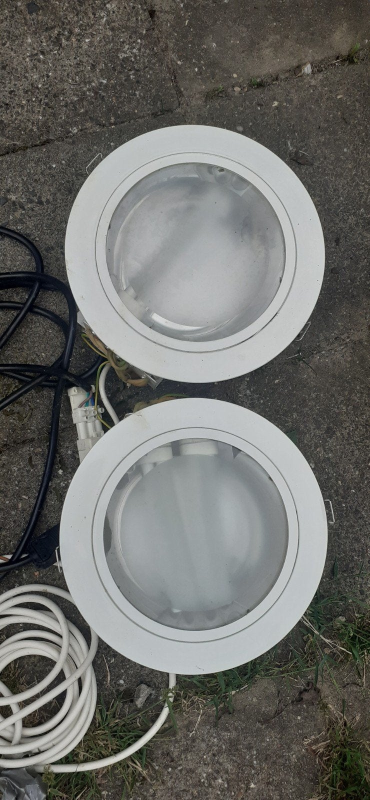 2x inbouwspot voor systeemplafond, Gebruikt, Overige stijlen, Inclusief lichtbron, Overige fittingen