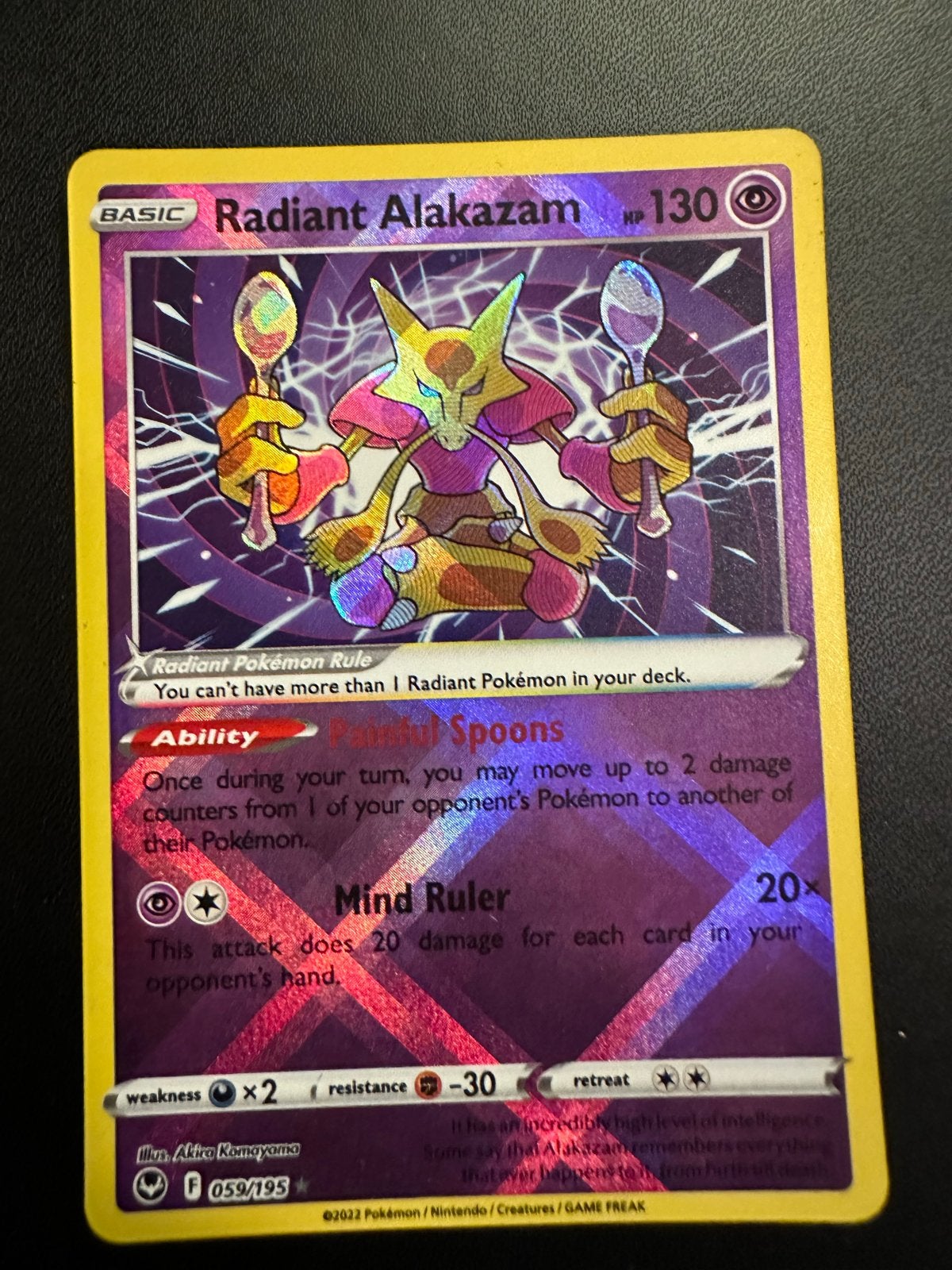 Radiant Alakazam (059/195) - Silver Tempest, Ophalen of Verzenden, Zo goed als nieuw, Losse kaart, Foil