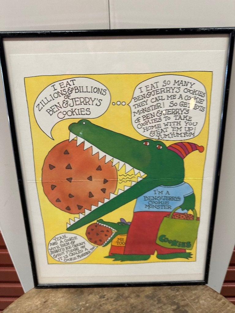 Originele Ben & Jerry’s Cookie Monster print, Ophalen of Verzenden, Overige onderwerpen, Lithografie
