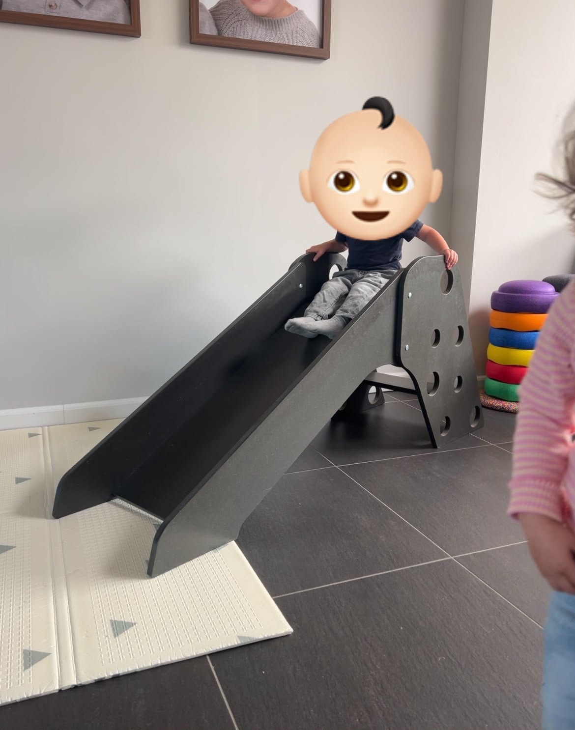 Houten glijbaan voor binnen | zwart, Ophalen, Gebruikt