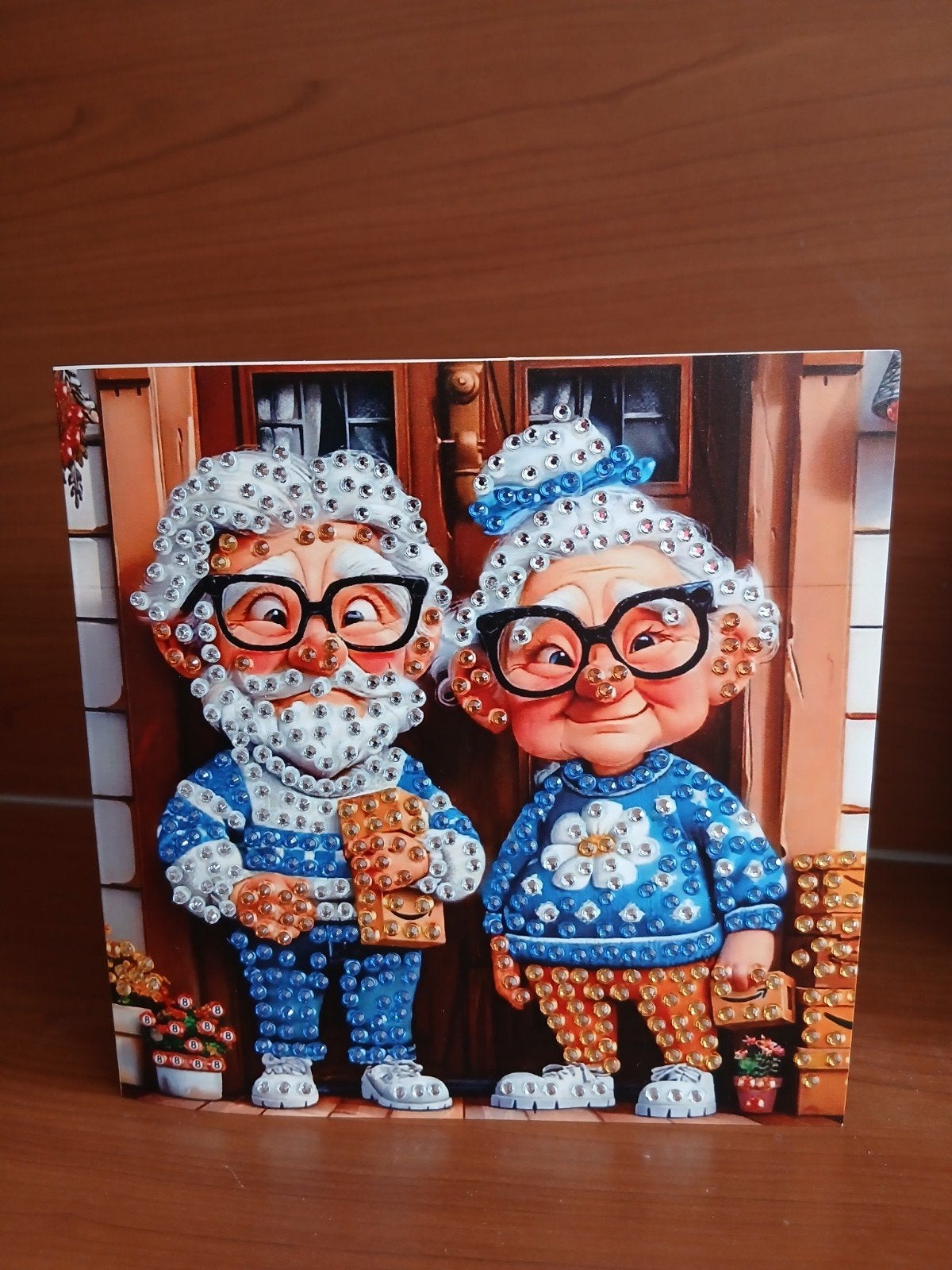 Kaart verhuizen man vrouw diamond painting 9 = 0,50, Hobby en Vrije tijd, Kaarten | Zelfgemaakt, Ophalen of Verzenden, Nieuw, Kerst
