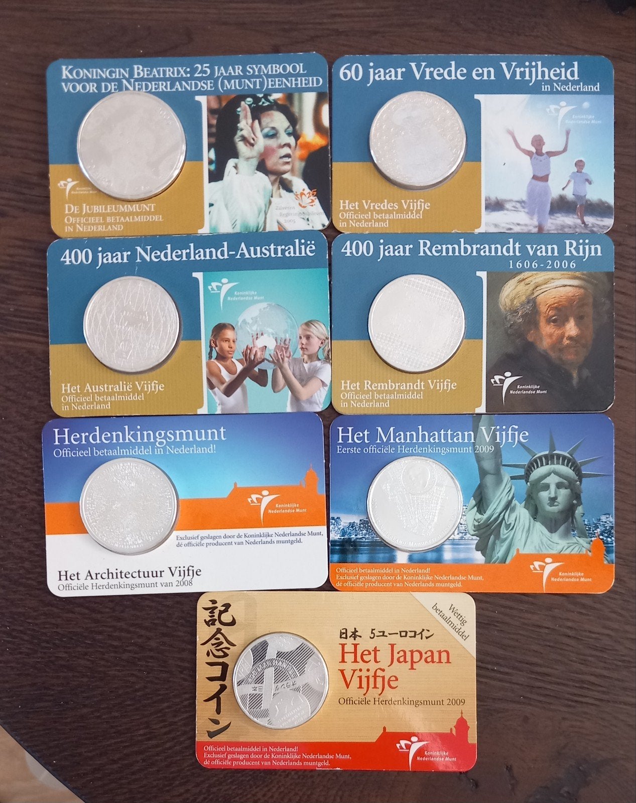 Set Nederlandse Herdenkingsmunten diiverse uitgaven coincard, Postzegels en Munten, Ophalen of Verzenden, Koningin Beatrix, Euro's