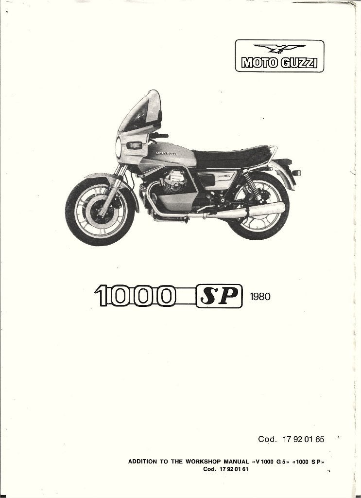 Moto Guzzi 1000 SP 1980 addition aanvulling (8061z), Verzenden, Moto Guzzi
