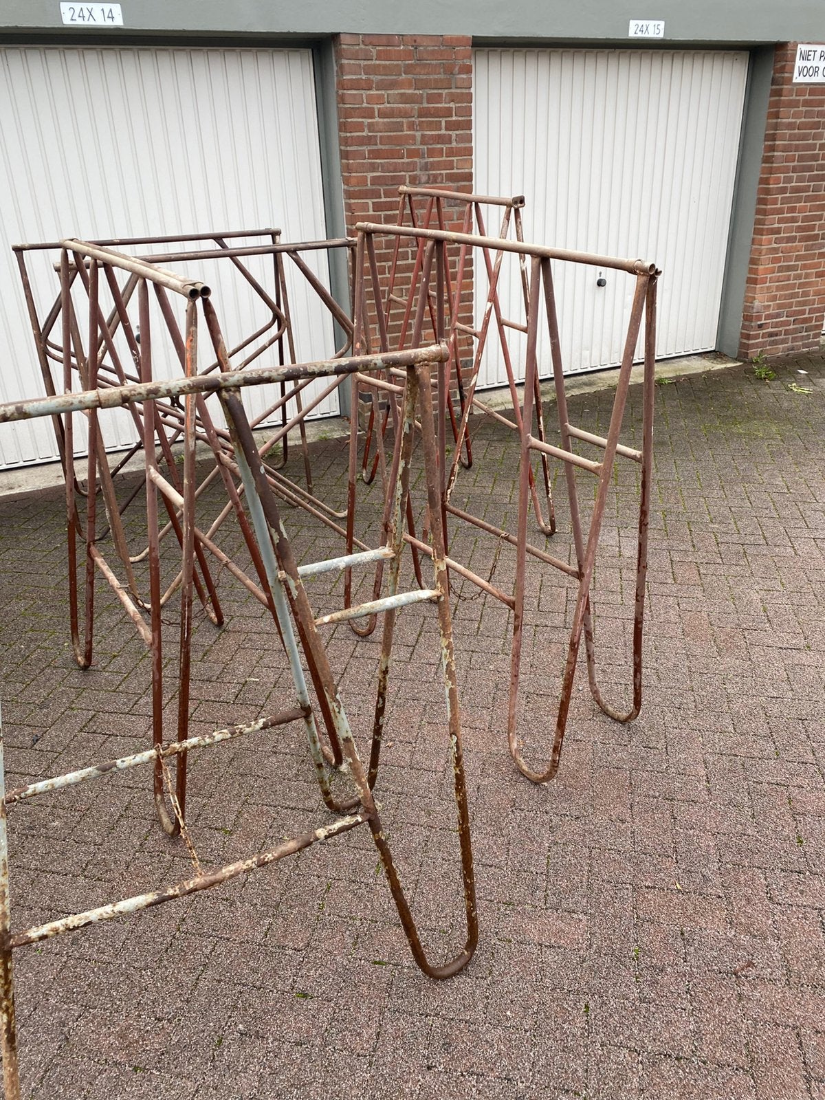 Ijzeren bokken 7 stuks ongeveer 1,60 hoog, Doe-het-zelf en Verbouw, Ophalen, Gebruikt, Overige typen, Minder dan 2 meter