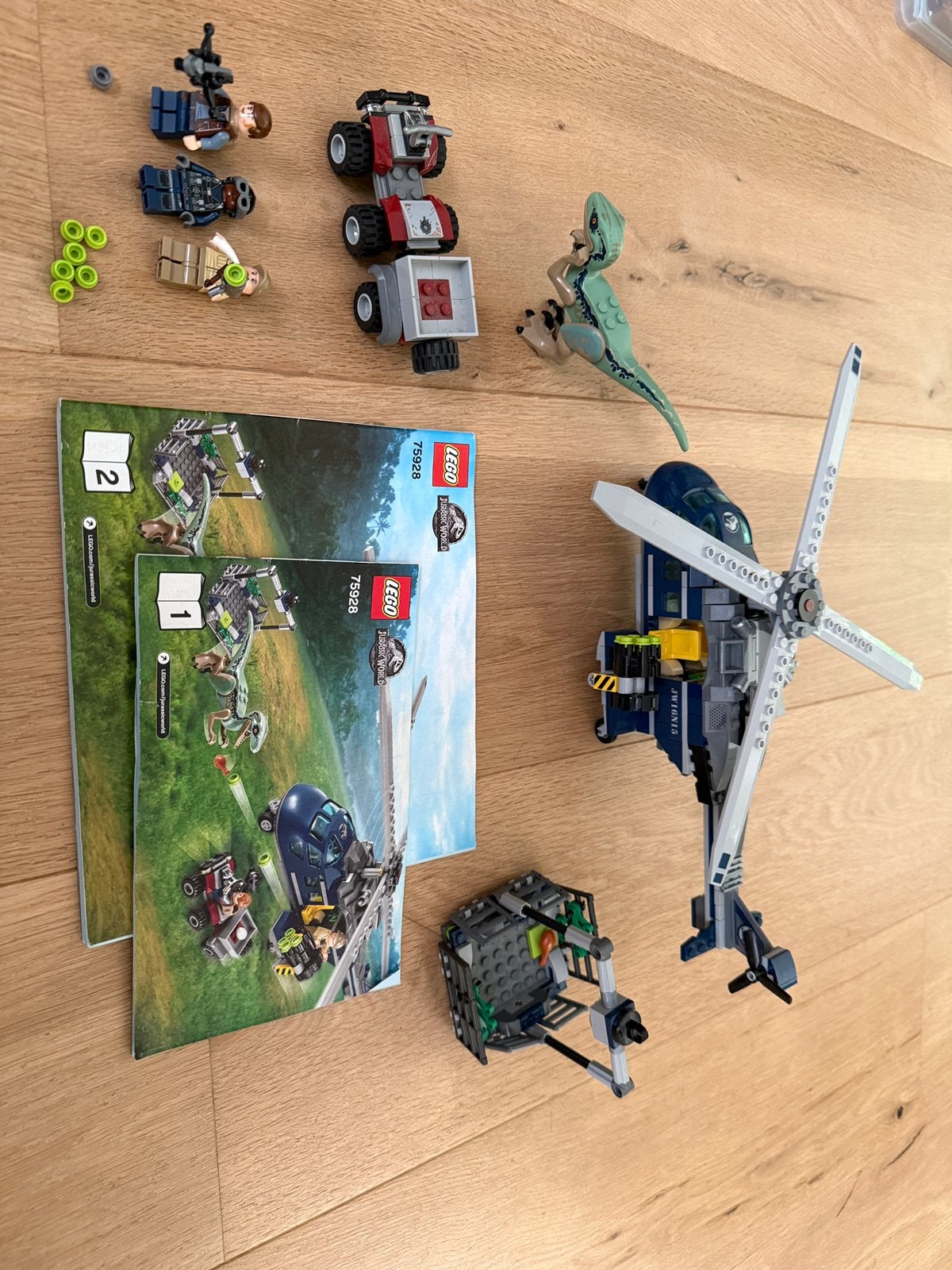 Lego Jurassic World 75928 Helikopterachtervolging van Blue, Ophalen of Verzenden, Zo goed als nieuw