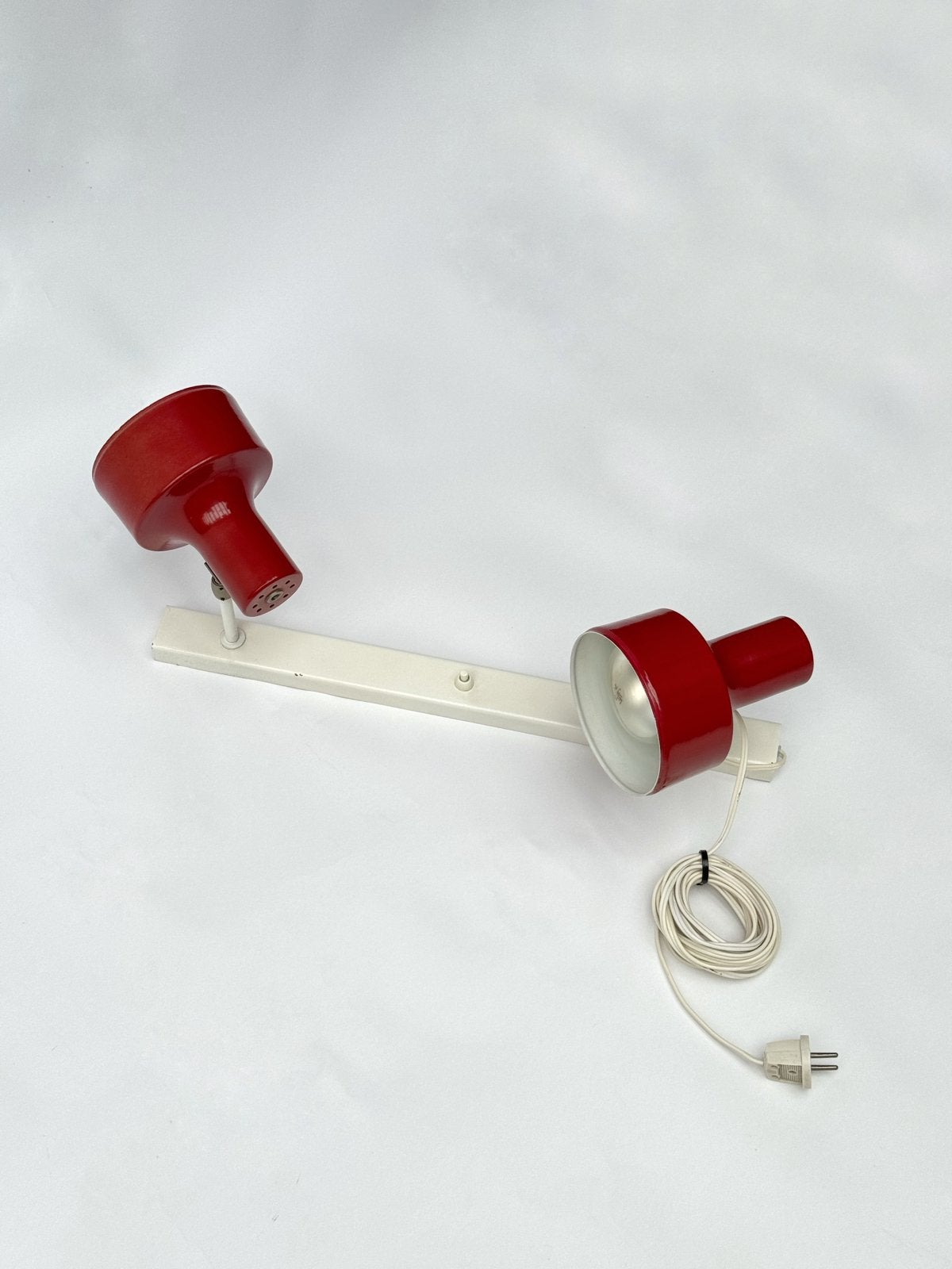 Vintage Anvia Almelo Dubbele Spot Wandlamp, Rood, Anvia, Rood, Met schakelaar, Zo goed als nieuw