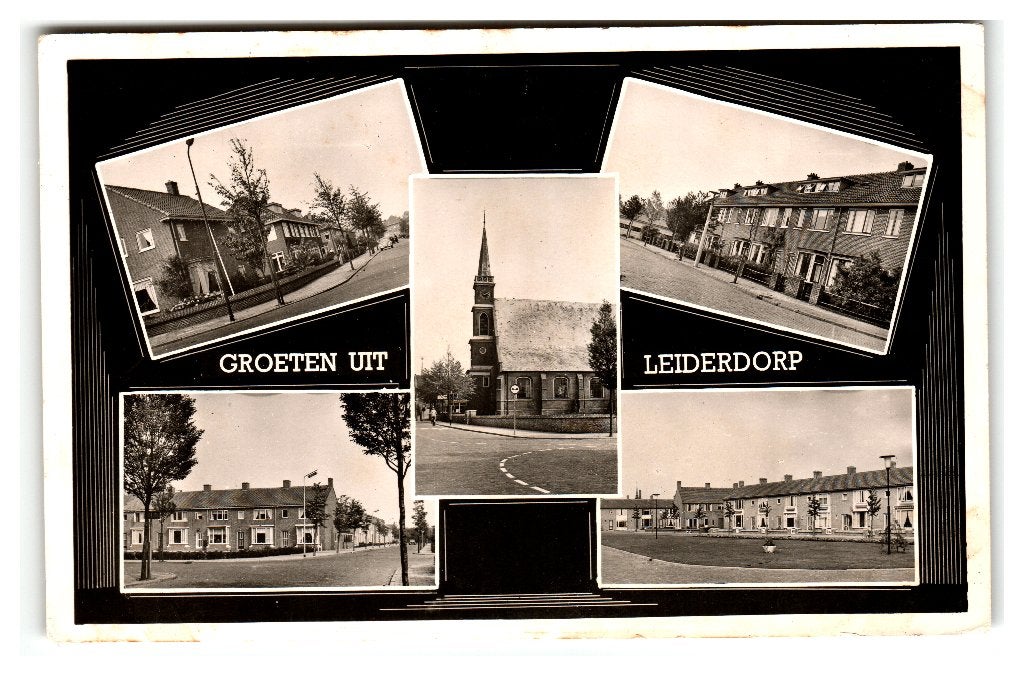 Leiderdorp, Groeten uit Leiderdorp, Verzenden, 1940 tot 1960, Gelopen, Zuid-Holland
