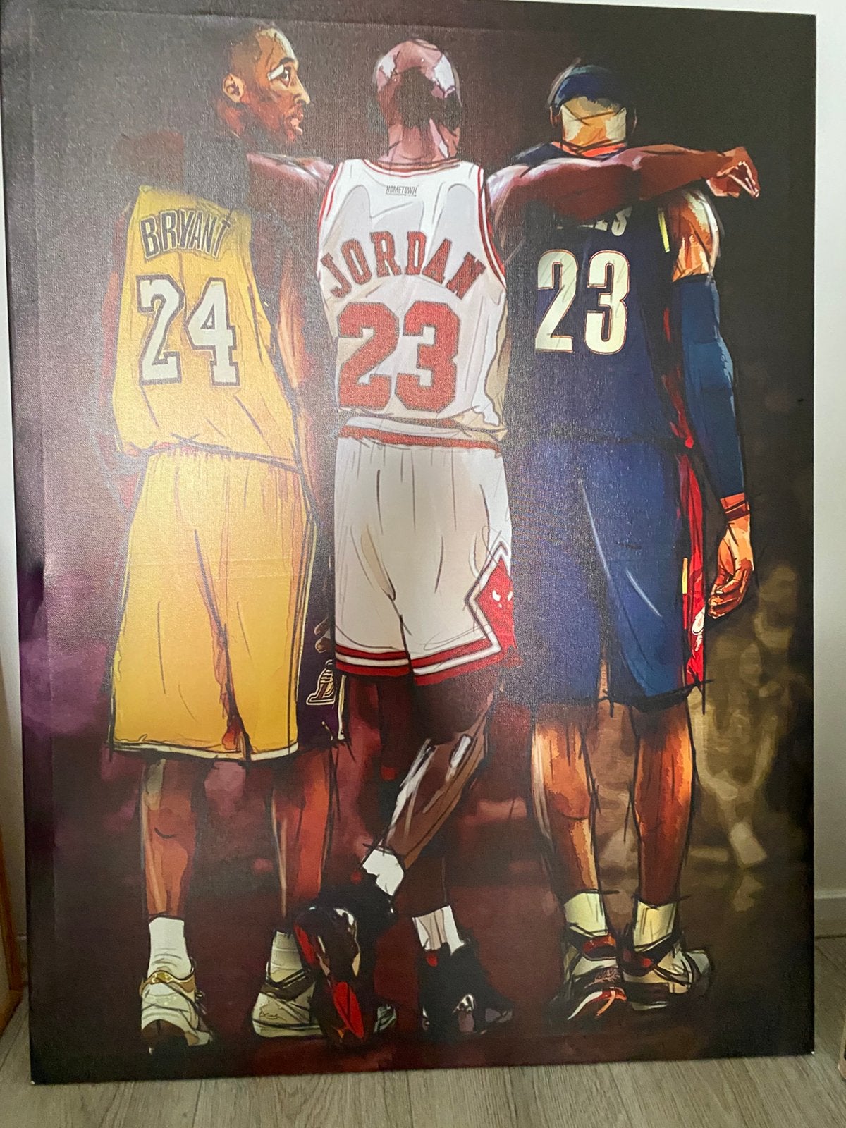 NBA Canvas Kobe Bryant Jordan LeBron 100x75 cm, Ophalen, Zo goed als nieuw, Schilderij, 75 cm of meer