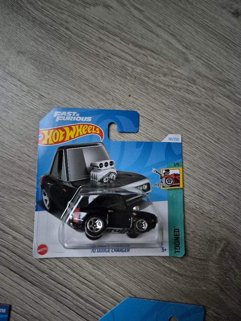 Hot Wheels '70 Dodge Charger Toon'd Fast&Furious zwart, Ophalen of Verzenden, Nieuw, Auto