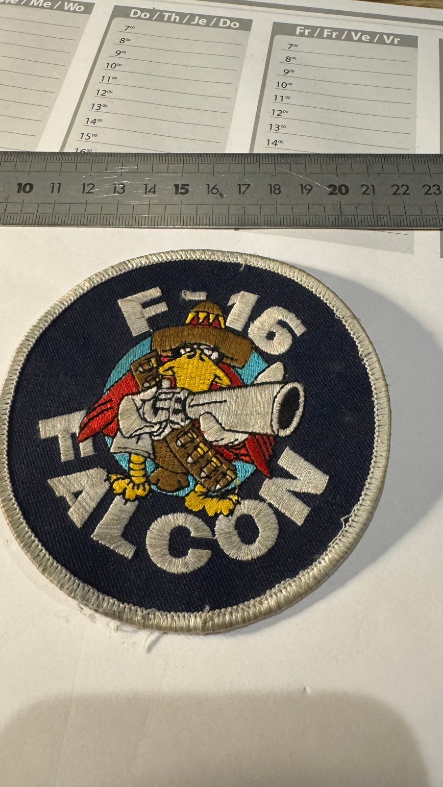 Patch f-16 jaren 80 gedragen door klu vliegers, Verzamelen, Ophalen of Verzenden
