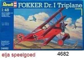 Vliegtuig Revell 1:48 FOKKER Dr1 TRIPLANE 4682 modelbouw, Revell, Nieuw, Ophalen of Verzenden, Groter dan 1:72