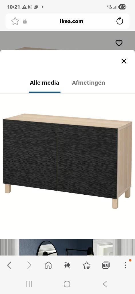 İkea besta opberger 120 -70, Ophalen, Met deur(en), 100 tot 150 cm, Zo goed als nieuw