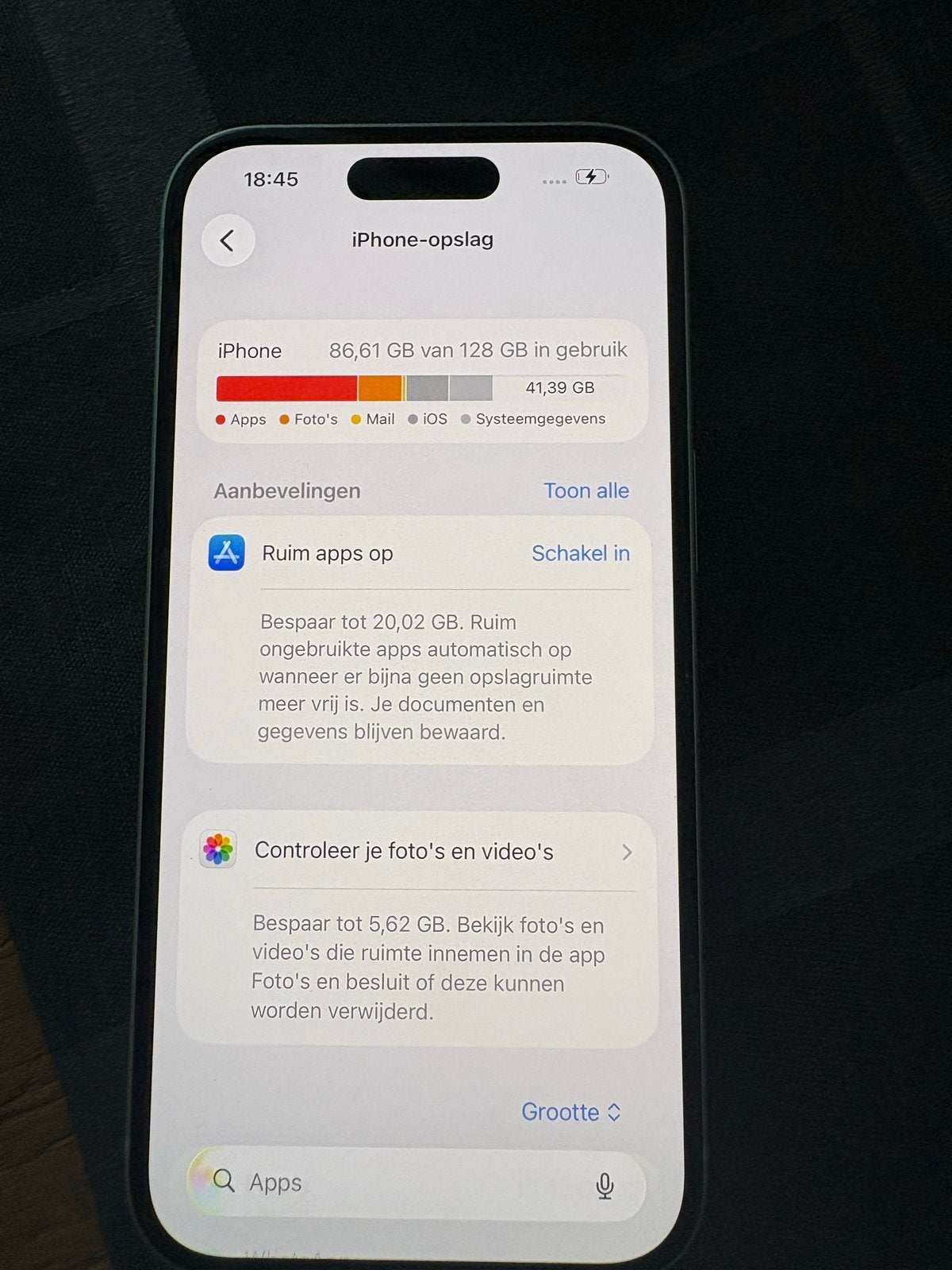 iPhone 15 128GB Groen - Zo goed als nieuw, Telecommunicatie, Mobiele telefoons | Apple iPhone, Ophalen, 128 GB, IPhone 15, 88 %