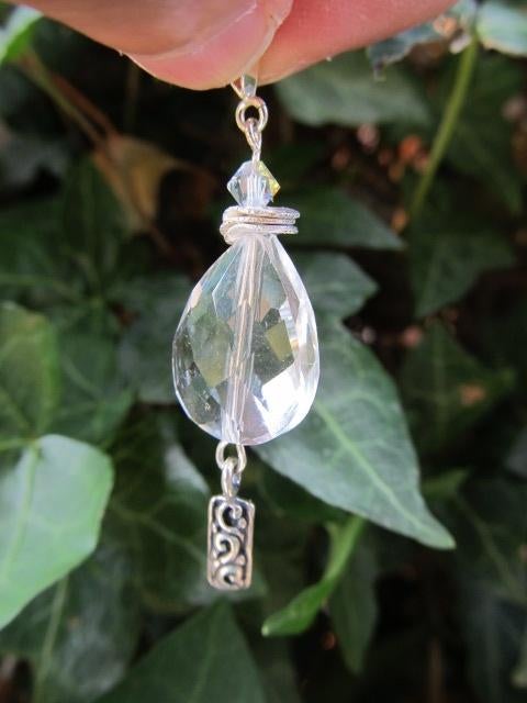 Hanger Crystal Tear kristalglas facet-swarovski zilver, Ophalen, Nieuw, Wit, Zilver