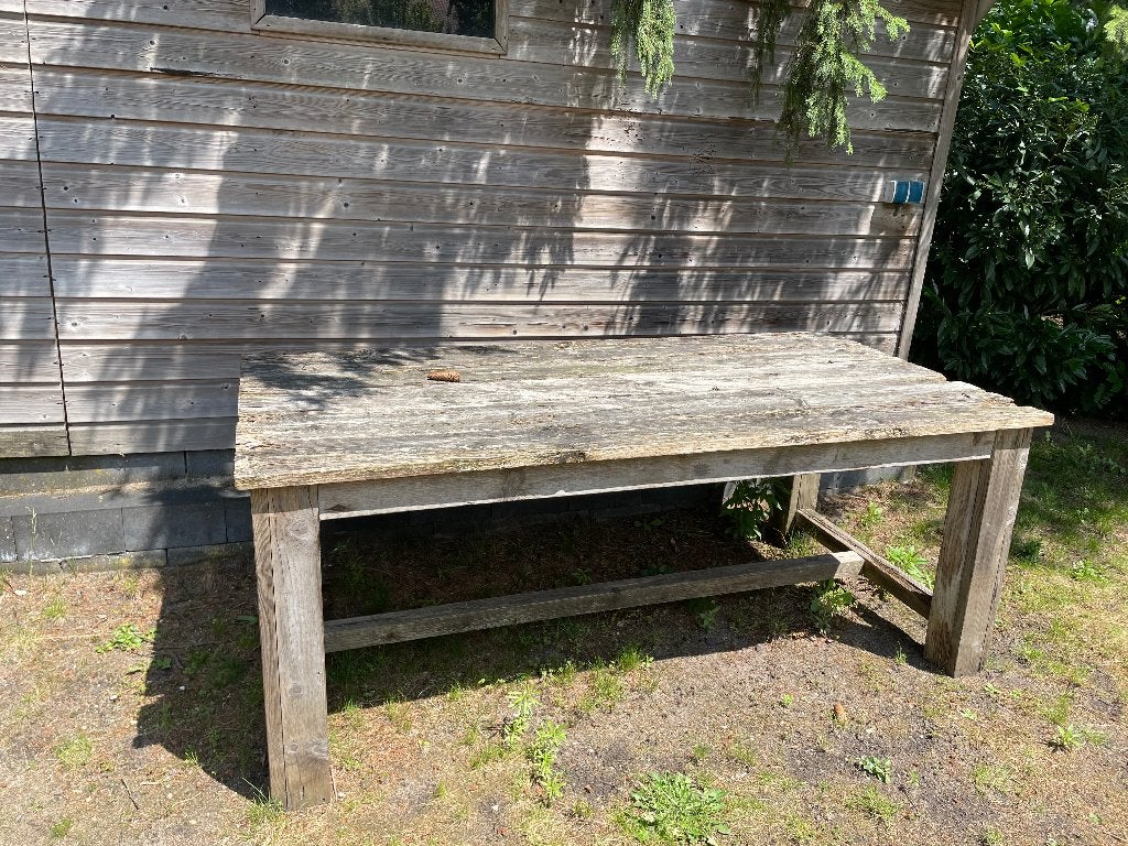 GRATIS Tuintafel, Ophalen, Gebruikt, Rechthoekig, Hout