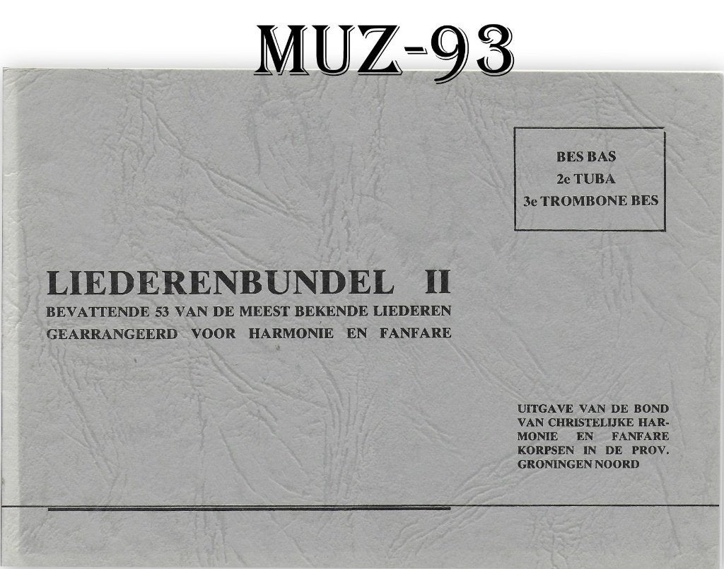 Muz93 bladmuziek liederenbundel 2, Gebruikt, Verzenden, Trombone, Religie en Gospel