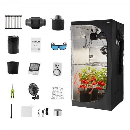 VEVOR Kweektentset 100x100x200cm met LED Kweeklamp, Ophalen of Verzenden
