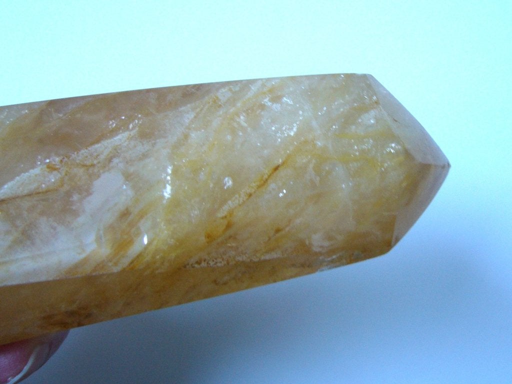 Golden healer obelisk prachtige toren zuil limoniet kwarts, Ophalen of Verzenden, Mineraal