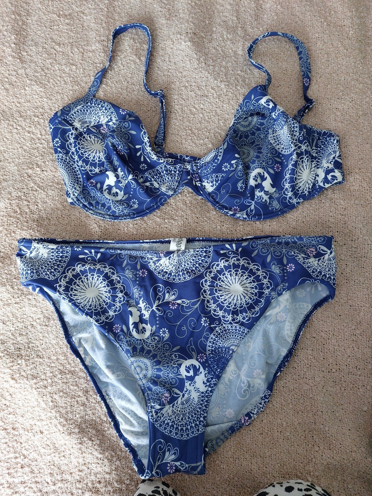 Lentiggini bikini set maat 44E - Blauw met print, Blauw, Lentiggini, Ophalen of Verzenden, Bikini