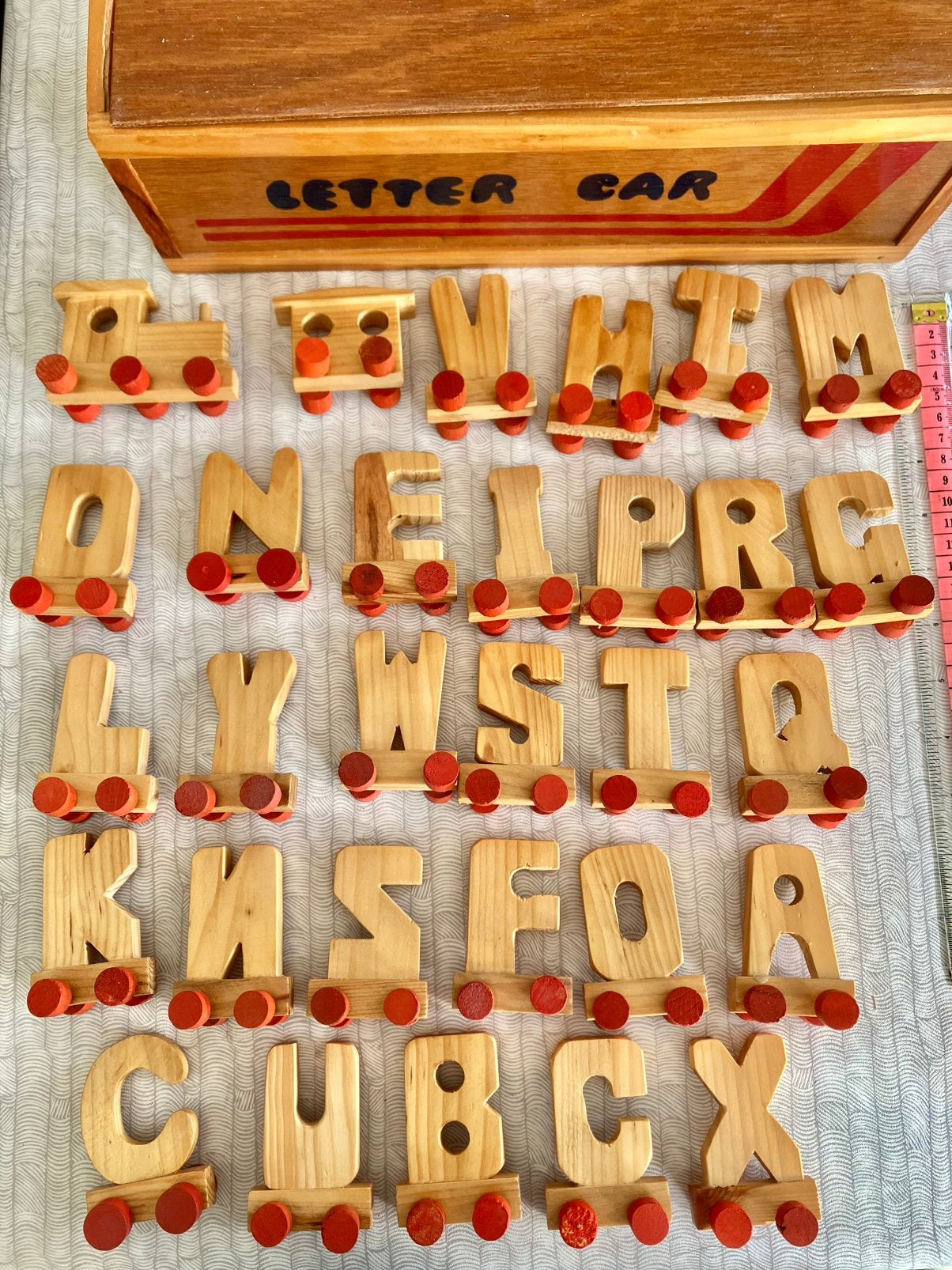 26 houten alfabet trein, 2 treinen en 4 letters extra nw, Kinderen en Baby's, Ophalen of Verzenden, Nieuw