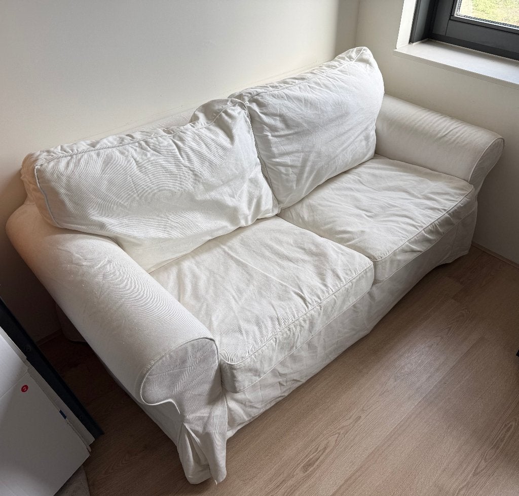 IKEA EKTORP 2-zitsbank – wit, Ophalen, Hout, Gebruikt, 150 tot 200 cm