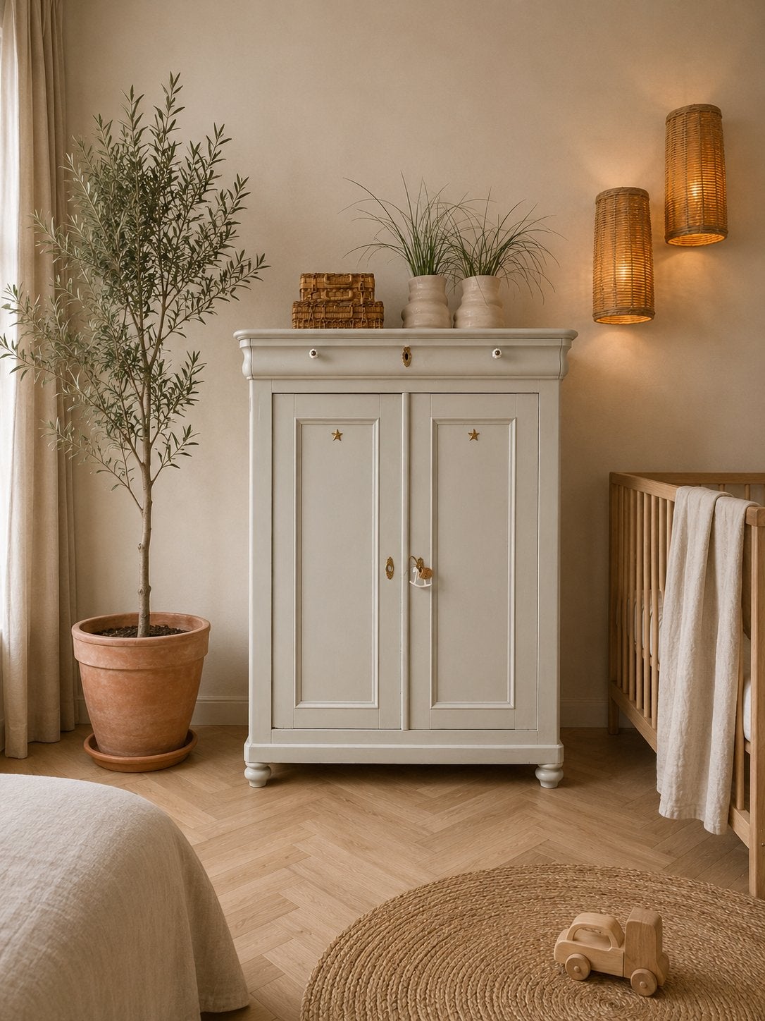 Biedermeier meidenkast linnenkast kledingkast babykamer mint, Ophalen, 100 tot 150 cm, Zo goed als nieuw, Nvt