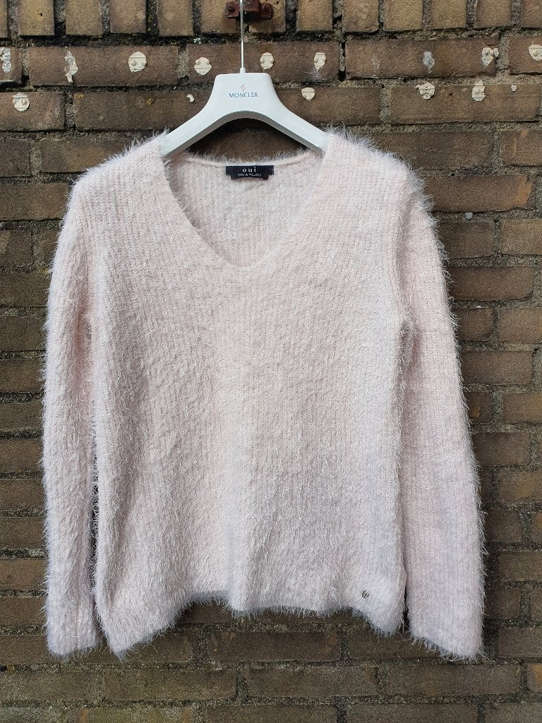 Oui You & Me Fluffy Trui Lichtroze – Maat XL (valt als L), Ophalen of Verzenden, Zo goed als nieuw, Maat 46/48 (XL) of groter
