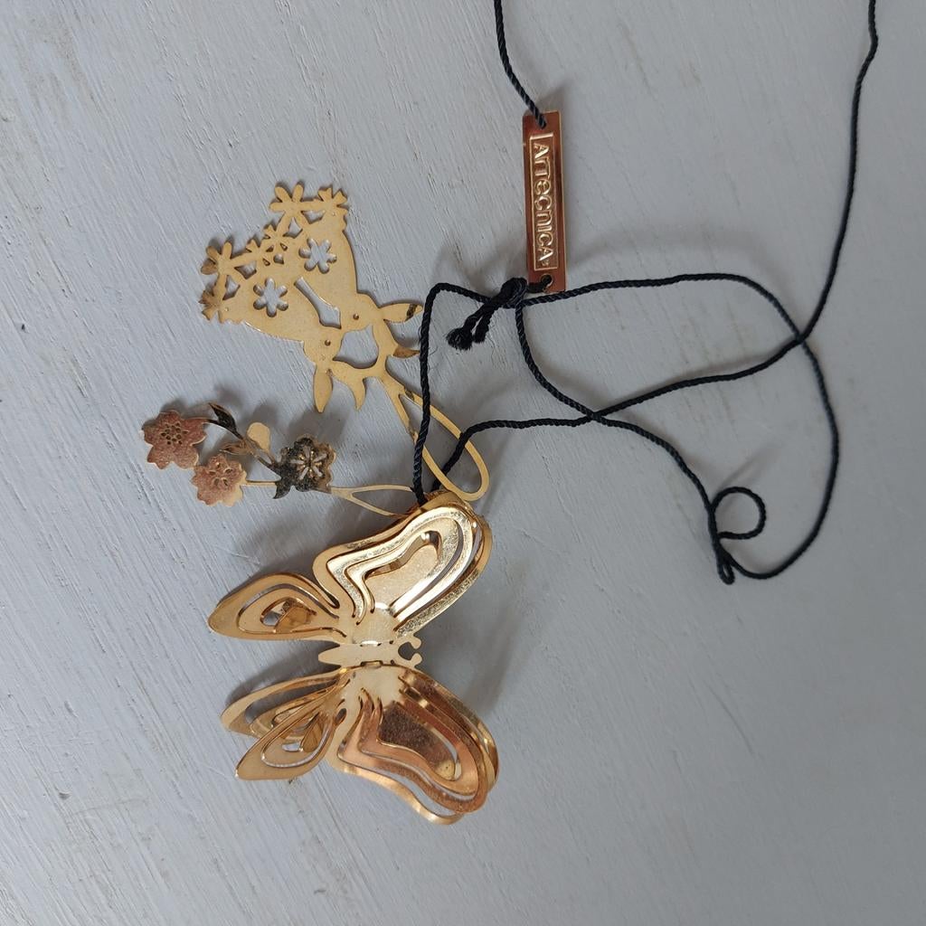 Tord Boontje ketting met vlinder en bloemen, Ophalen of Verzenden, Zo goed als nieuw, Goud, Overige materialen