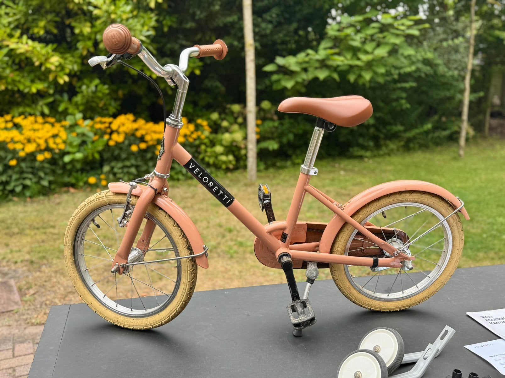 Veloretti Maxi Kinderfiets met zijwieltjes, Ophalen, Terugtraprem, Zijwieltjes, 16 tot 20 inch