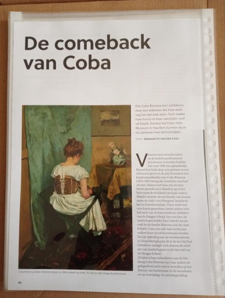 De comeback van Coba Ritsema De Joffers, Ophalen of Verzenden, Knipsel(s)
