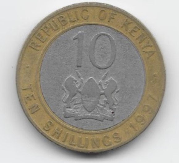 Kenia 10 shillings 1997 KM# 27, Postzegels en Munten, Munten | Afrika, Verzenden, Overige landen, Losse munt