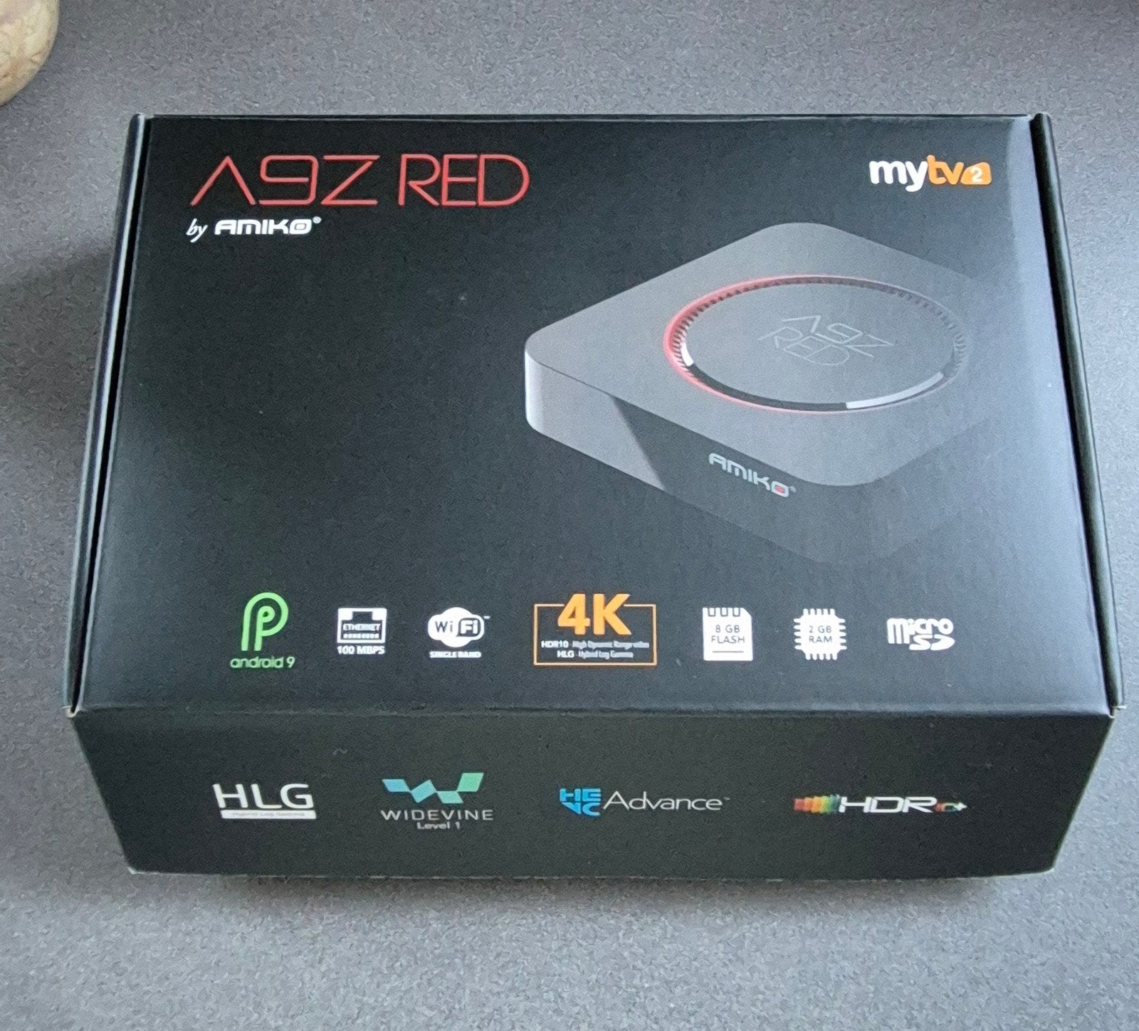 Amiko A9Z Red Android TV Box - 4K Streaming Media Player, Ophalen of Verzenden, Zo goed als nieuw, HDMI, Zonder harde schijf