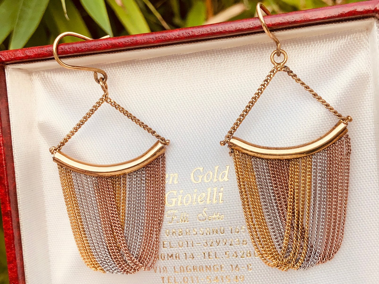 Oorbellen Italiaans Elegant Jaren 90 Goud Rose RARE, Overige materialen, Hangers, Ophalen of Verzenden, Zo goed als nieuw