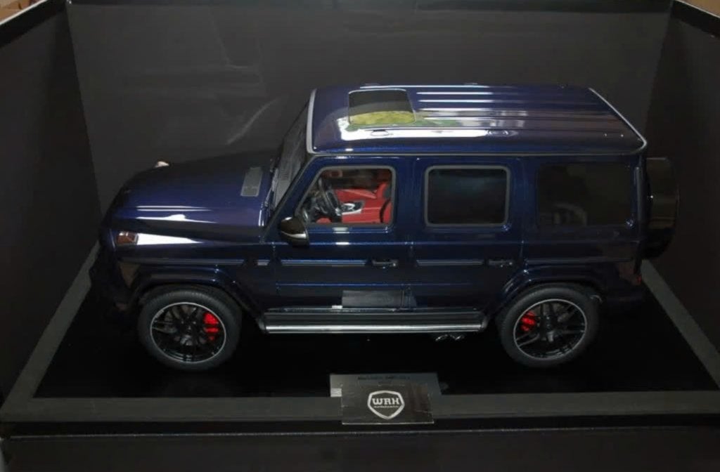 SALE !! 1:8 Minichamps MERCEDES G63 AMG 2018 blue LTD 99 WRH, Hobby en Vrije tijd, Ophalen, Zo goed als nieuw, 1:5 t/m 1:8, Auto
