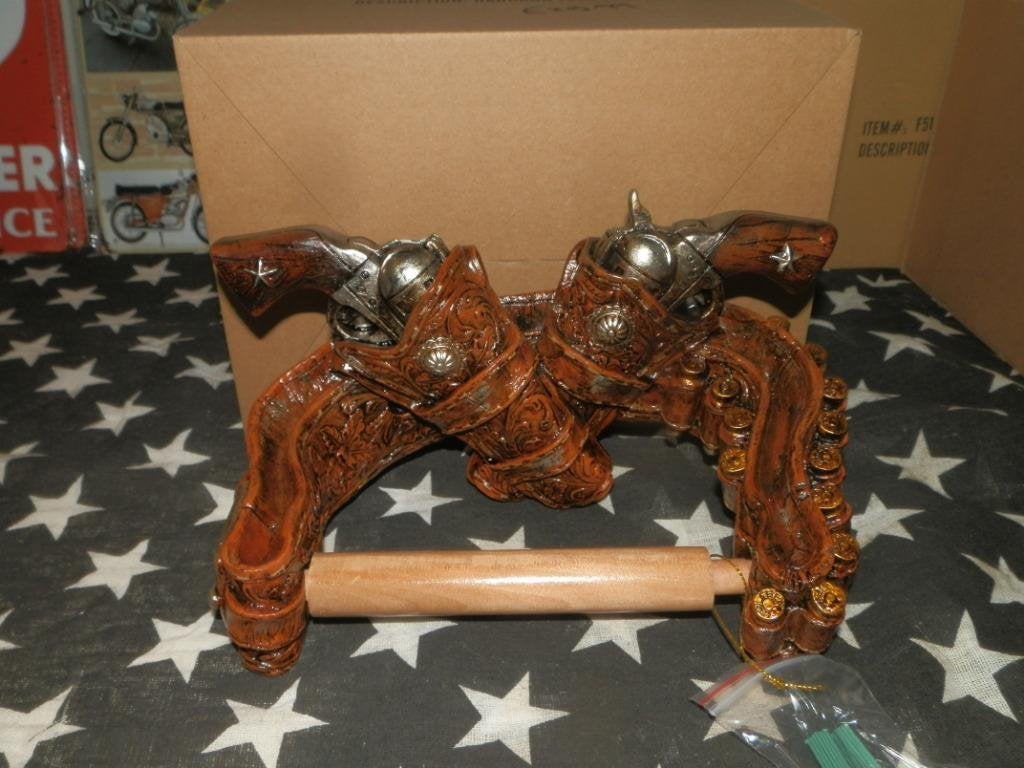 Toiletrolhouder western double gun, Ophalen of Verzenden, Nieuw, Overige kleuren, Overige typen