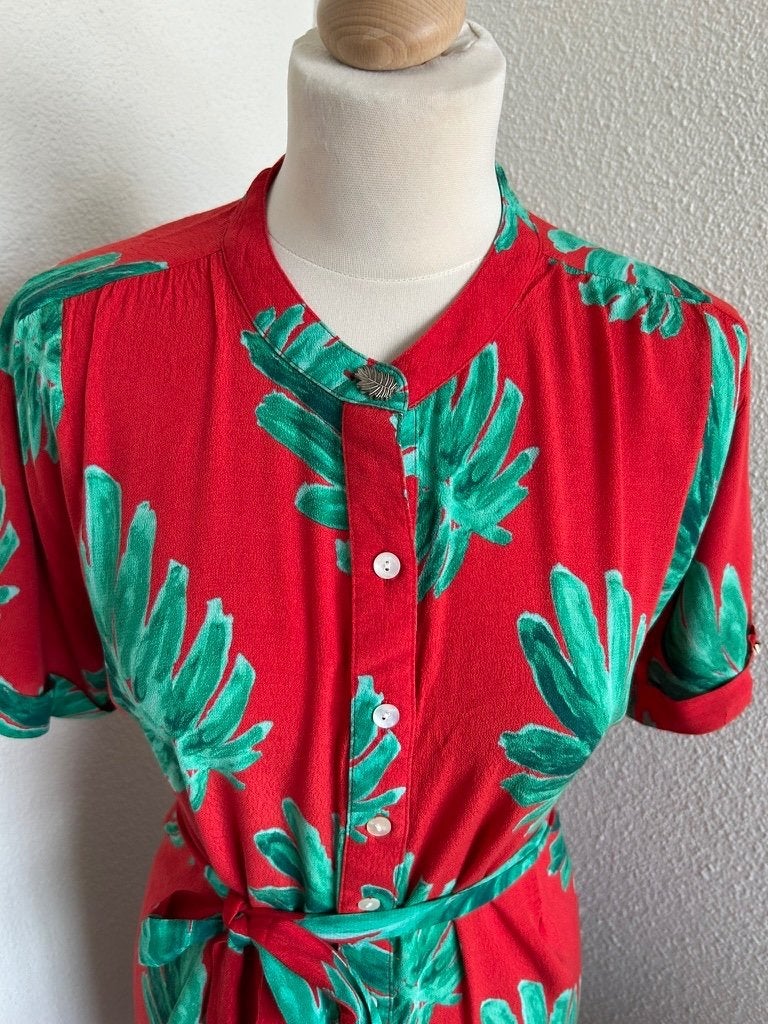 Fabienne Chapot maat XL rode tropische jurk Maggie 2167, Kleding | Dames, Jurken, Maat 46/48 (XL) of groter, Ophalen of Verzenden
