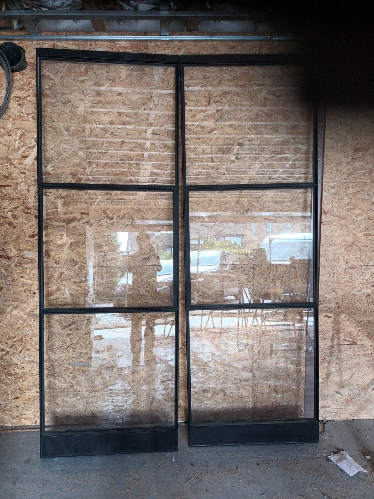 Stalen Taatsdeuren De Rooy - Zwart Mat met Blank Glas, Ophalen, Gebruikt, 80 tot 100 cm, 215 cm of meer