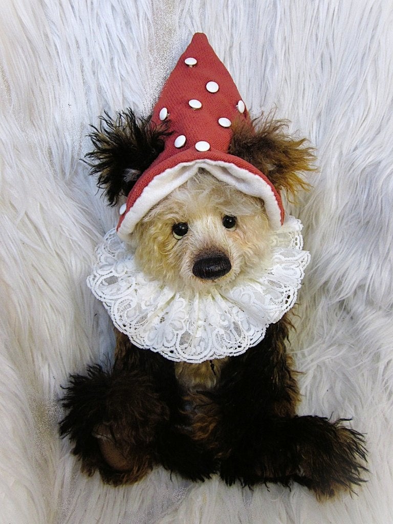 Paddestoel muts kanten kraag voor Charlie Bears/Steiff beren, Verzenden, Nieuw, Overige typen, Overige merken