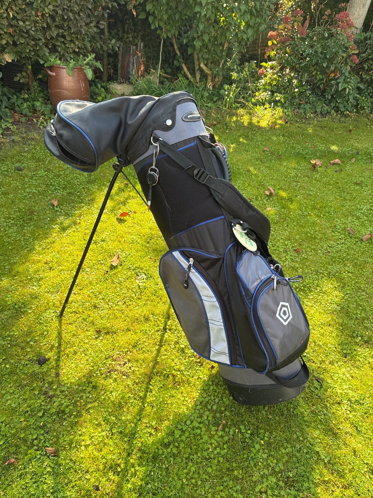 Dunlop Golftas met Stand - Zwart/Grijs/Blauw, Ophalen, Gebruikt, Tas, Overige merken