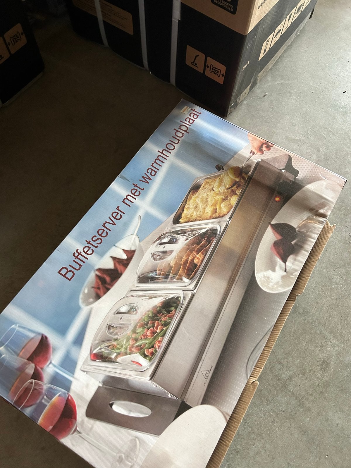 Buffetserver met warmhoudplaat - Nieuw in doos, Ophalen of Verzenden, Nieuw