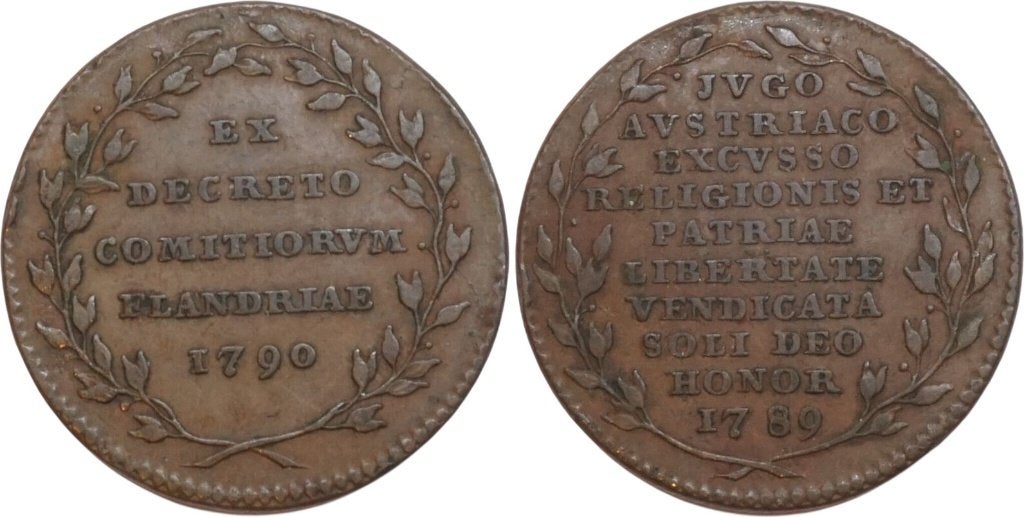 Jeton 1790, Vlaanderen, opstand tegen Oostenrijk, Verzenden, Losse munt