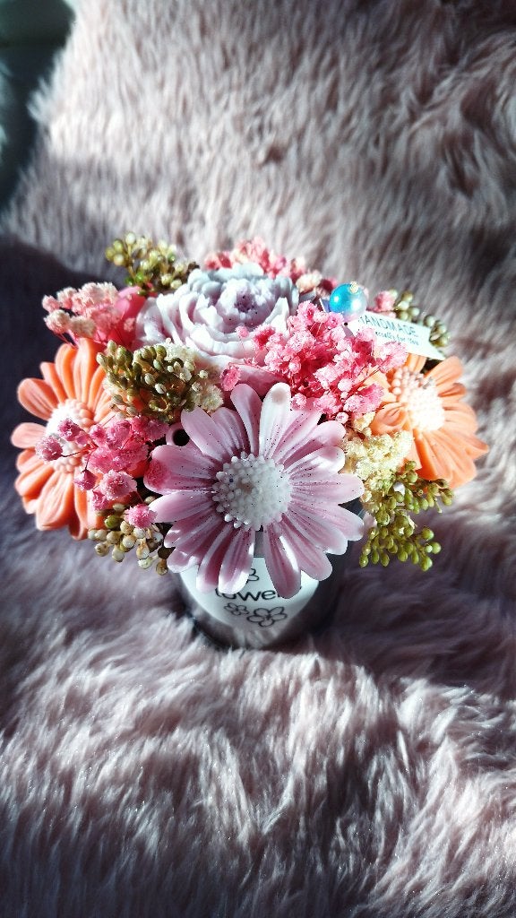 decoratief soya wax bloemen boeket, Ophalen of Verzenden, Nieuw, Was