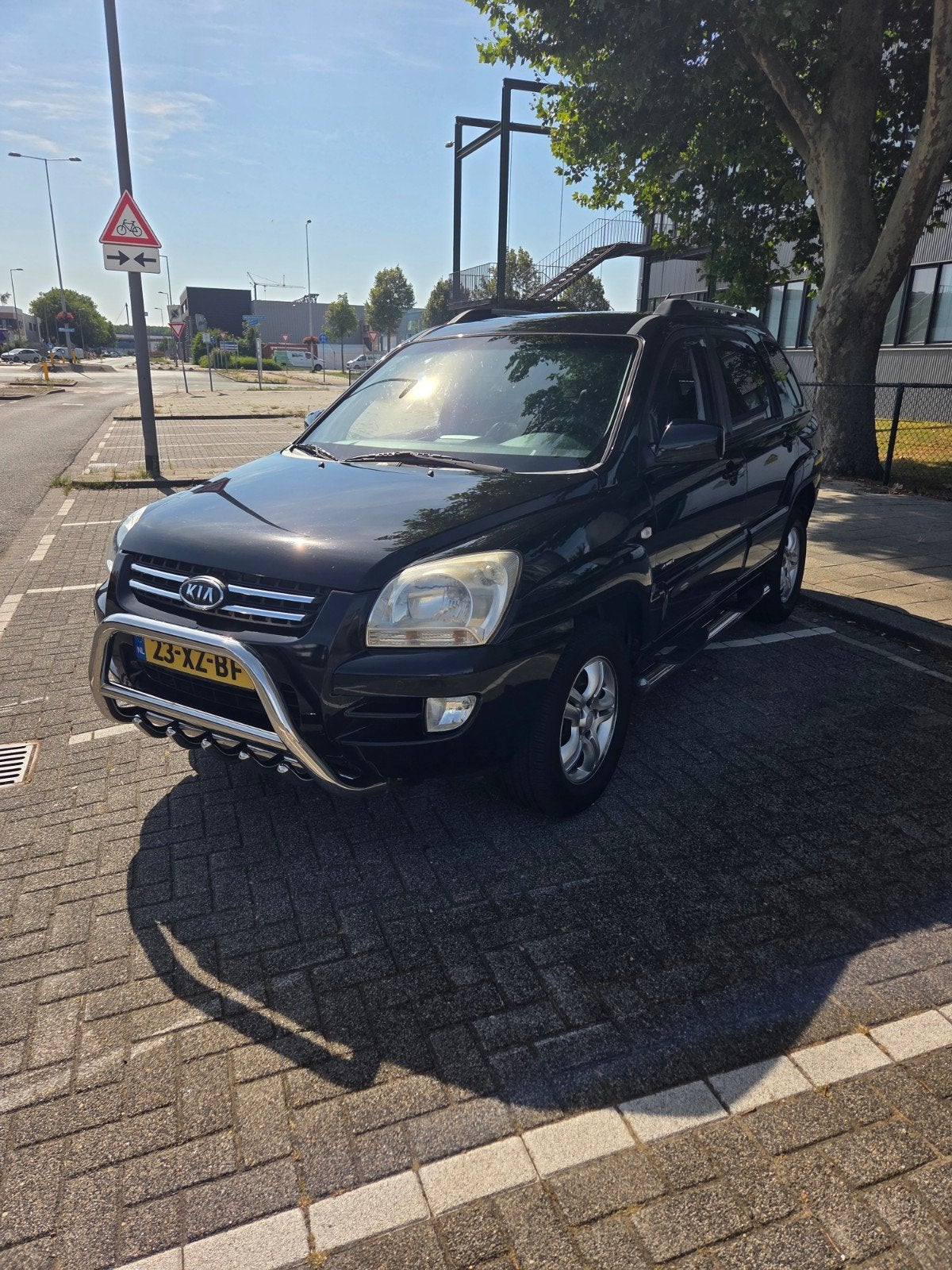Kia Sportage 2.7 4WD AUTOMAAT 2008 Zwart, Auto's, Automaat, Zwart, 2656 cc, Zwart