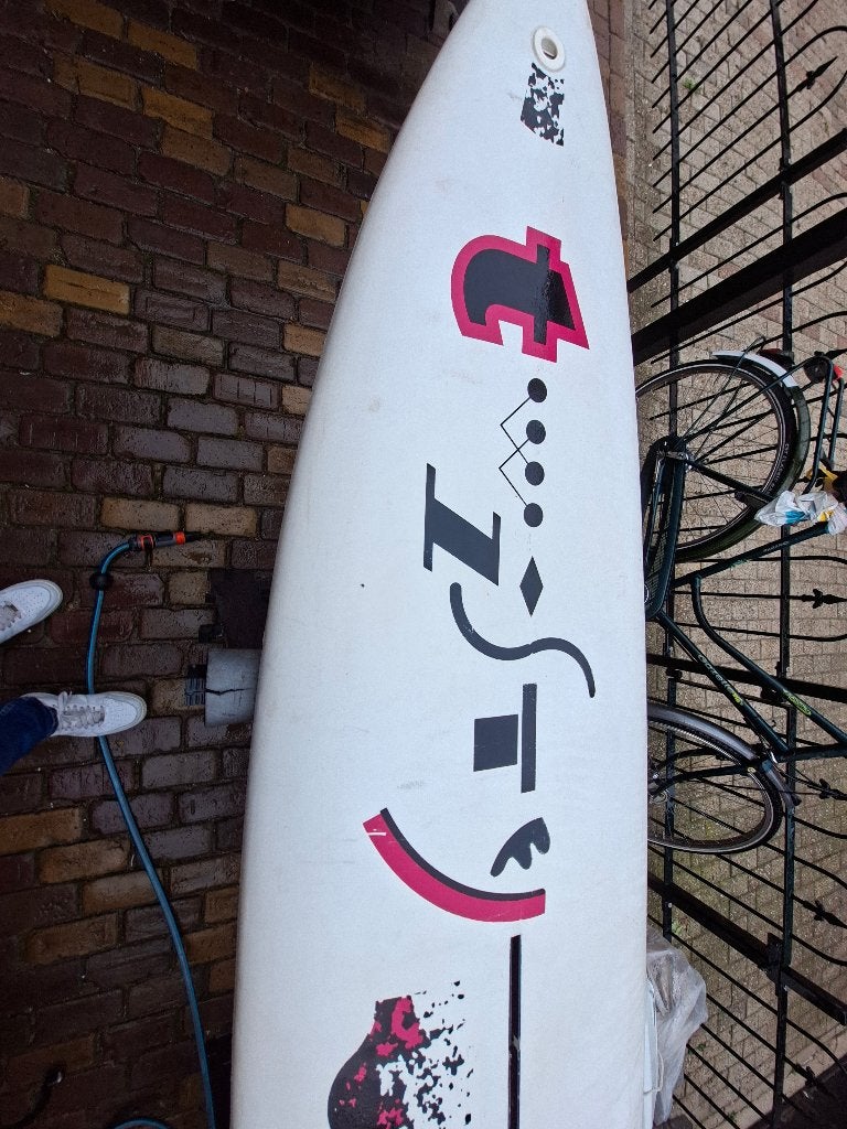 Ten Cate Twisty 320 Windsurfplank + kinderzeil rig 3.0 m2, Watersport en Boten, Gebruikt, Minder dan 3.5 m², Met mast, 300 cm of meer